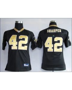 Saints #42 Darren Sharper Black Stitched Youth NFL Jersey