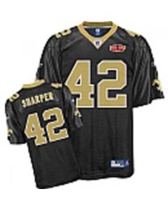 Saints #42 Darren Sharper Black With Super Bowl Patch Stitched Youth NFL Jersey