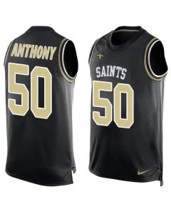Saints #50 Stephone Anthony Black Team Color Men's Stitched NFL Limited Tank Top Jersey