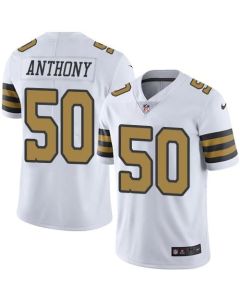 Saints #50 Stephone Anthony White Men's Stitched NFL Limited Rush Jersey