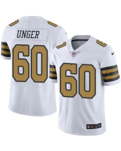 Saints #60 Max Unger White Men's Stitched NFL Limited Rush Jersey