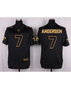 Saints #7 Morten Andersen Black Men's Stitched NFL Elite Pro Line Gold Collection Jersey