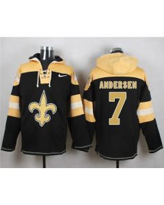 Saints #7 Morten Andersen Black Player Pullover NFL Hoodie