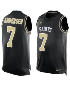 Saints #7 Morten Andersen Black Team Color Men's Stitched NFL Limited Tank Top Jersey