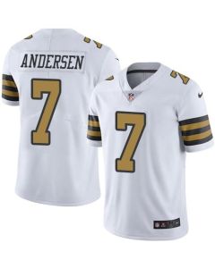 Saints #7 Morten Andersen White Men's Stitched NFL Limited Rush Jersey