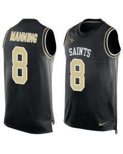 Saints #8 Archie Manning Black Team Color Men's Stitched NFL Limited Tank Top Jersey