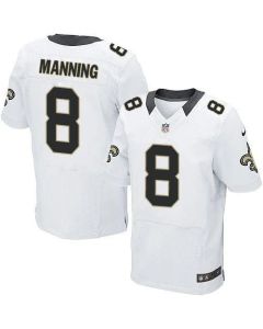 Saints #8 Archie Manning White Men's Stitched NFL Elite Jersey