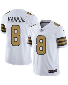 Saints #8 Archie Manning White Men's Stitched NFL Limited Rush Jersey