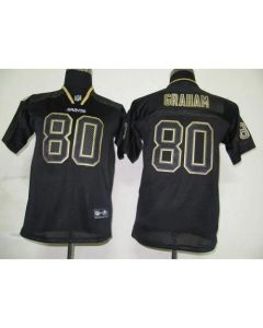 Saints #80 Jimmy Graham Lights Out Black Stitched Youth NFL Jersey