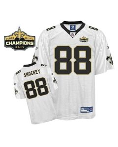 Saints #88 Jeremy Shockey White Super Bowl XLIV 44 Champions Stitched Youth NFL Jersey