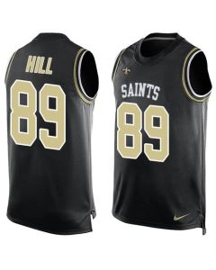 Saints #89 Josh Hill Black Team Color Men's Stitched NFL Limited Tank Top Jersey
