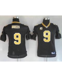 Saints #9 Drew Brees Black Stitched Youth NFL Jersey