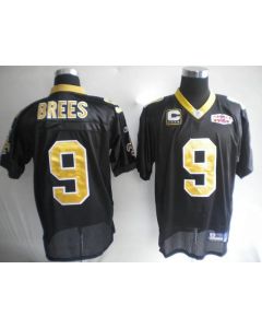 Saints #9 Drew Brees Black With Super Bowl Patch Stitched Youth NFL Jersey