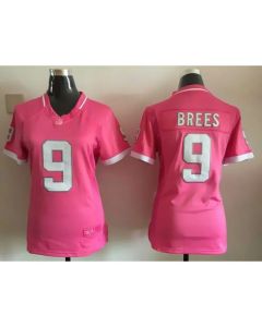 Saints #9 Drew Brees Pink Women's Stitched NFL Elite Bubble Gum Jersey