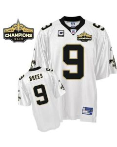 Saints #9 Drew Brees White Super Bowl XLIV 44 Champions Stitched Youth NFL Jersey