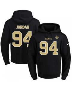 Saints #94 Cameron Jordan Black Name & Number Pullover NFL Hoodie