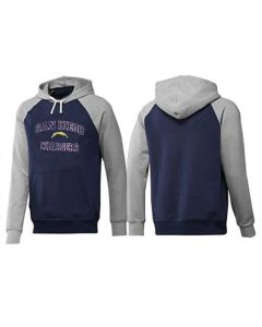 San Diego Chargers Heart & Soul Pullover Hoodie Dark Blue & Grey