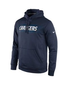 San Diego Chargers KO Speed Wordmark Performance Hoodie Navy Blue