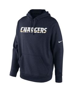 San Diego Chargers KO Wordmark Performance Hoodie Navy Blue