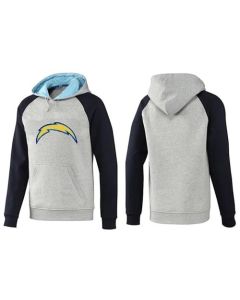 San Diego Chargers Logo Pullover Hoodie Grey & Blue