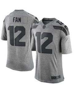 Seahawks #12 Fan Gray Men's Stitched NFL Limited Gridiron Gray Jersey