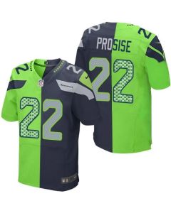 Seahawks #22 C. J. Prosise Steel Blue/Green Men's Stitched NFL Elite Split Jersey