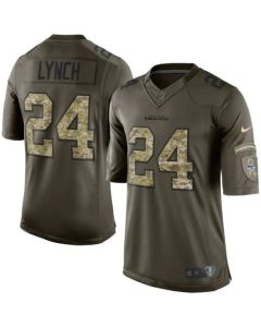 Seahawks #24 Marshawn Lynch Green Men's Stitched NFL Limited Salute to Service Jersey