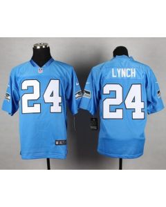 Seahawks #24 Marshawn Lynch Light Blue Men's Stitched NFL Elite Jersey