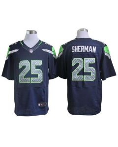 Seahawks #25 Richard Sherman Steel Blue Team Color Men's Stitched NFL Elite Jersey