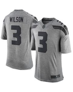 Seahawks #3 Russell Wilson Gray Men's Stitched NFL Limited Gridiron Gray Jersey
