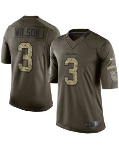 Seahawks #3 Russell Wilson Green Men's Stitched NFL Limited Salute to Service Jersey
