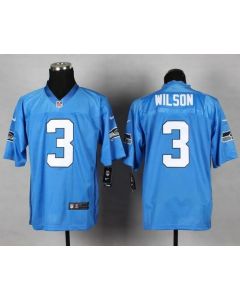 Seahawks #3 Russell Wilson Light Blue Men's Stitched NFL Elite Jersey
