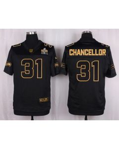 Seahawks #31 Kam Chancellor Black Men's Stitched NFL Elite Pro Line Gold Collection Jersey