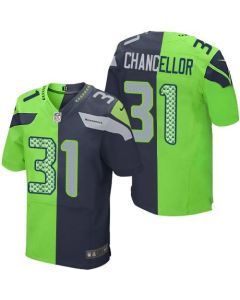 Seahawks #31 Kam Chancellor Steel Blue/Green Men's Stitched NFL Elite Split Jersey