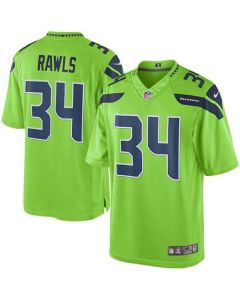 Seahawks #34 Thomas Rawls Green Men's Stitched NFL Limited Rush Jersey
