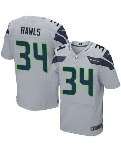 Seahawks #34 Thomas Rawls Grey Alternate Men's Stitched NFL Elite Jersey