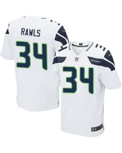Seahawks #34 Thomas Rawls White Men's Stitched NFL Elite Jersey