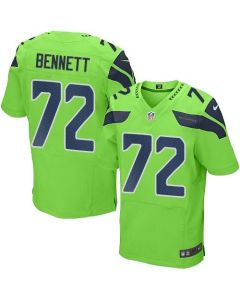 Seahawks #72 Michael Bennett Green Men's Stitched NFL Elite Rush Jersey