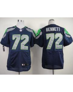 Seahawks #72 Michael Bennett Steel Blue Team Color Men's Stitched NFL Elite Jersey