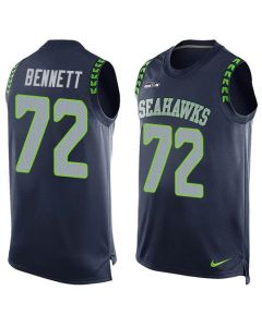 Seahawks #72 Michael Bennett Steel Blue Team Color Men's Stitched NFL Limited Tank Top Jersey