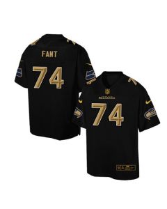 Seahawks #74 George Fant Black Men's Stitched NFL Elite Pro Line Gold Collection Jersey