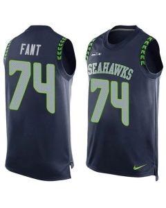 Seahawks #74 George Fant Steel Blue Team Color Men's Stitched NFL Limited Tank Top Jersey