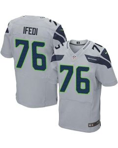 Seahawks #76 Germain Ifedi Grey Alternate Men's Stitched NFL Elite Jersey