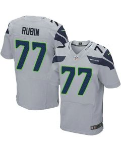 Seahawks #77 Ahtyba Rubin Grey Alternate Men's Stitched NFL Elite Jersey