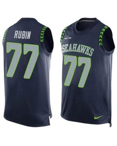 Seahawks #77 Ahtyba Rubin Steel Blue Team Color Men's Stitched NFL Limited Tank Top Jersey