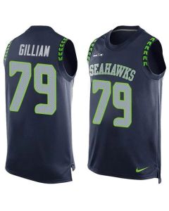 Seahawks #79 Garry Gilliam Steel Blue Team Color Men's Stitched NFL Limited Tank Top Jersey