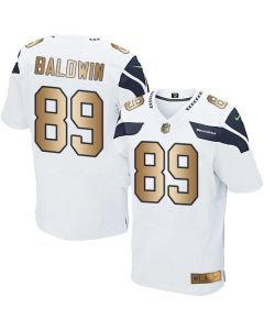 Seahawks #89 Doug Baldwin White Men's Stitched NFL Elite Gold Jersey