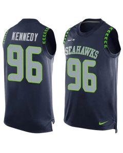 Seahawks #96 Cortez Kennedy Steel Blue Team Color Men's Stitched NFL Limited Tank Top Jersey