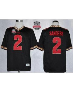 Seminoles #2 Deion Sanders Black 2014 BCS Bowl Patch Stitched NCAA Jersey