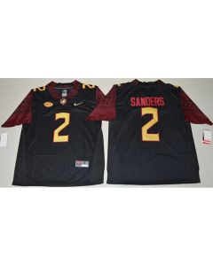 Seminoles #2 Deion Sanders Black Limited Stitched NCAA Limited Jersey